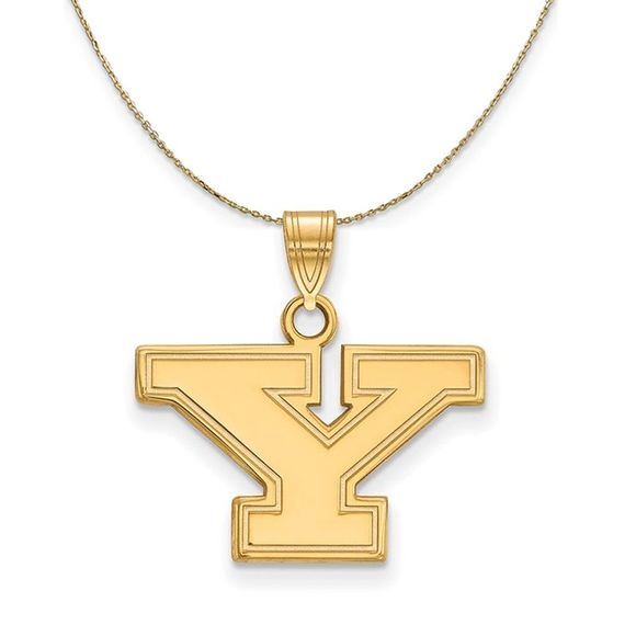 14k Yellow Gold Youngstown State Small Initial Y Necklace - 16 Inch